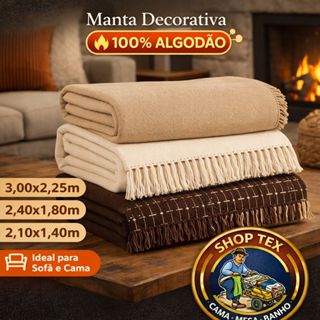 Manta Sofá Gigante King Luxo 100% Algodão – Capa Protetora Premium Decorativa Elegante em Oferta na Shopee