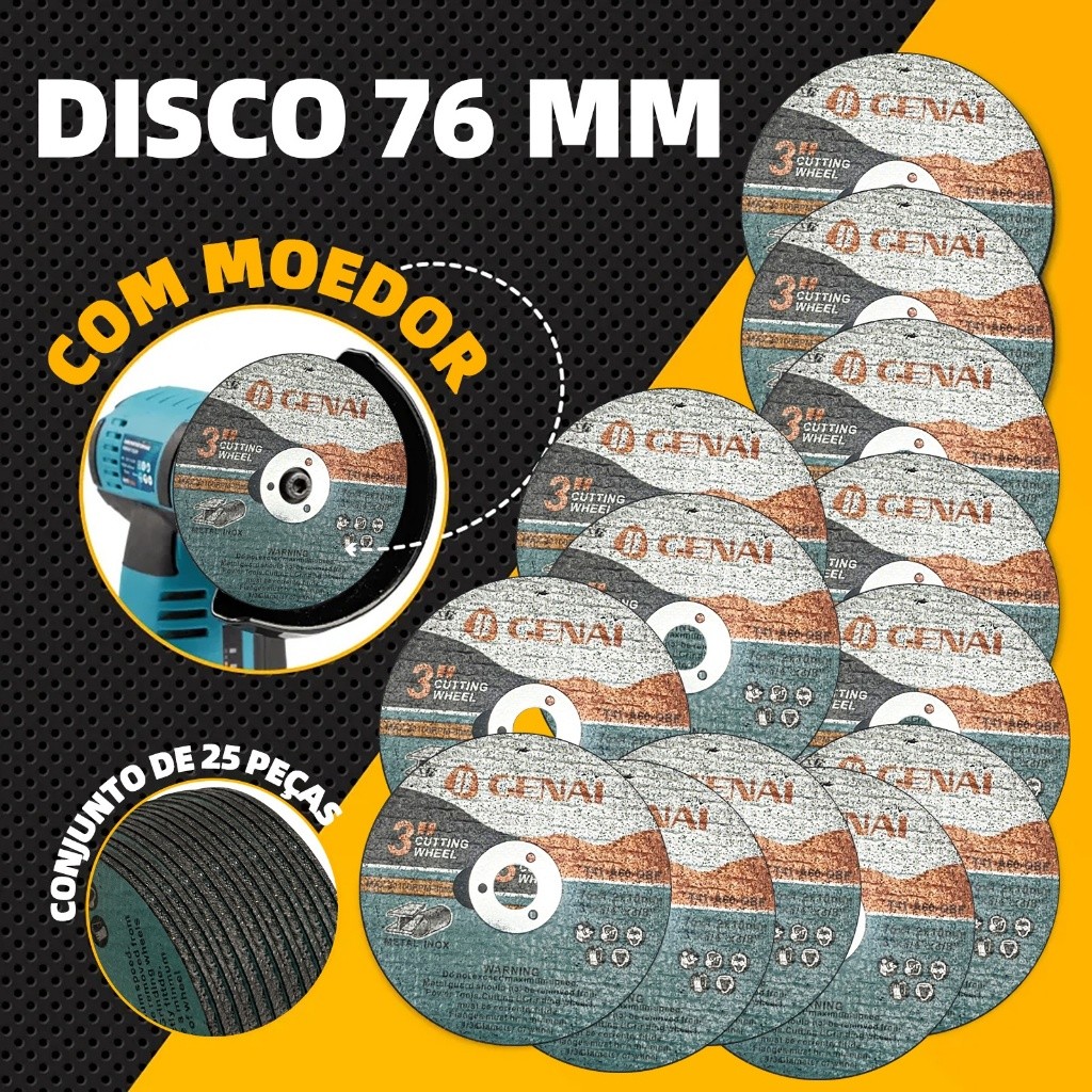 25/75/100 peças de discos de corte finos pequenos de aço inoxidável para lixadeiras em Oferta na Shopee