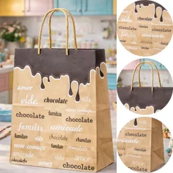 10 SACOLA CHOCOLATE M 20X15X25CM 6581 (LC) PASCOA 2026 (CHOCO)
