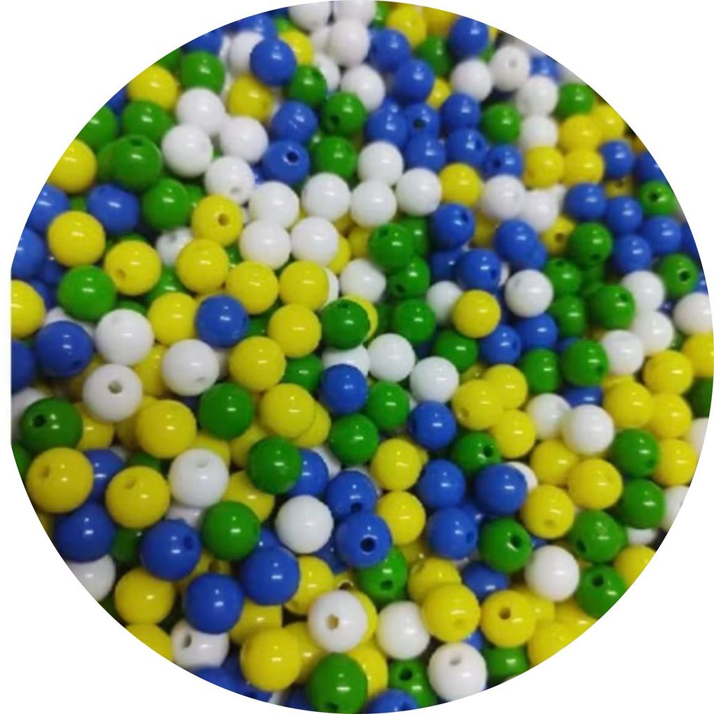Miçanga 6mm para Bijuterias Cores Brasil Copa do Mundo kit 100 Gramas em Oferta na Shopee