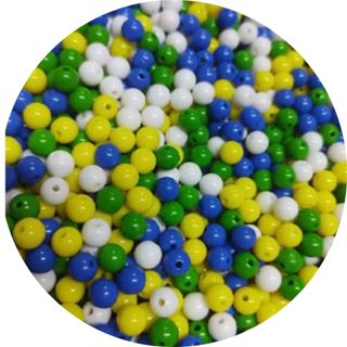 Miçanga 6mm para Bijuterias Cores Brasil Copa do Mundo kit 100 Gramas em Oferta na Shopee