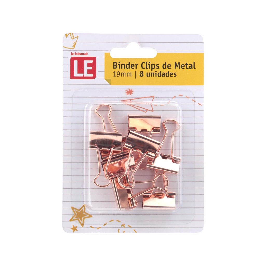 Blinder Clip Metálico Le Rosé 19mm com 8 Unidades Blinder Clip Metálico Le Rosé 19mm com 8 Unidades