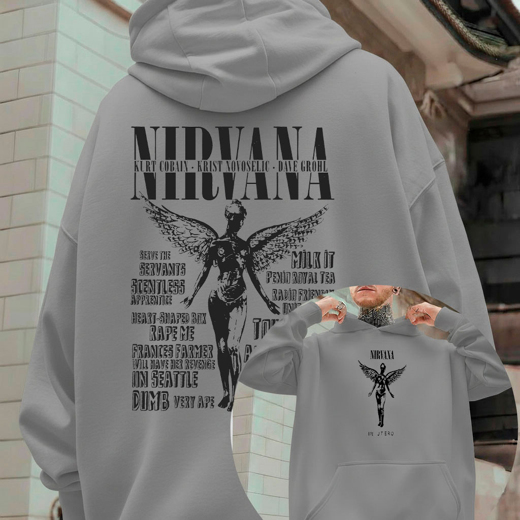 Moletom Canguru Banda Rock Nirvana 100% Algodão Unissex Moda Inverno Coleção Streetwear Envio Rápido