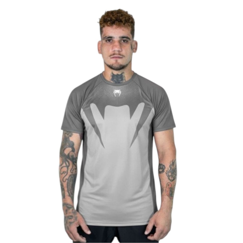 Camiseta Venum Dry Fit Attack Cinza Alta Performance