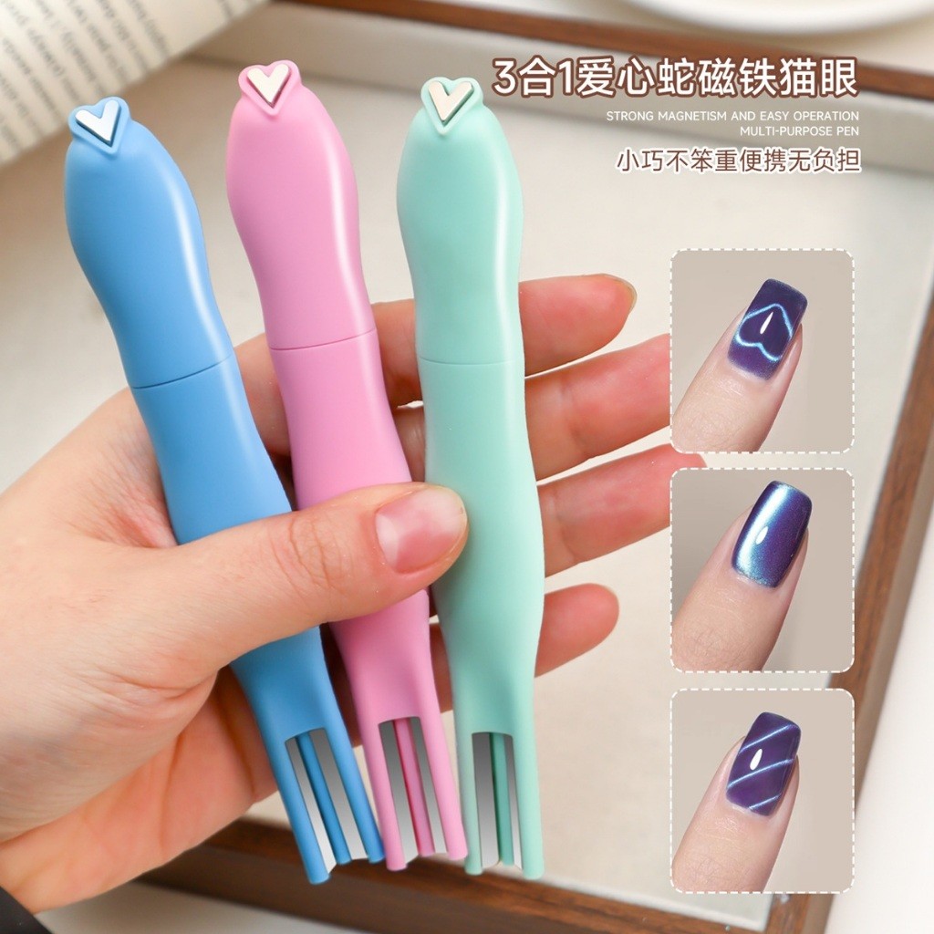 Caneta Magnética para Nail Art com Imã em Formato de Coração 3D para Manicure DIY Multifuncional - Cat Eye em Oferta na Shopee
