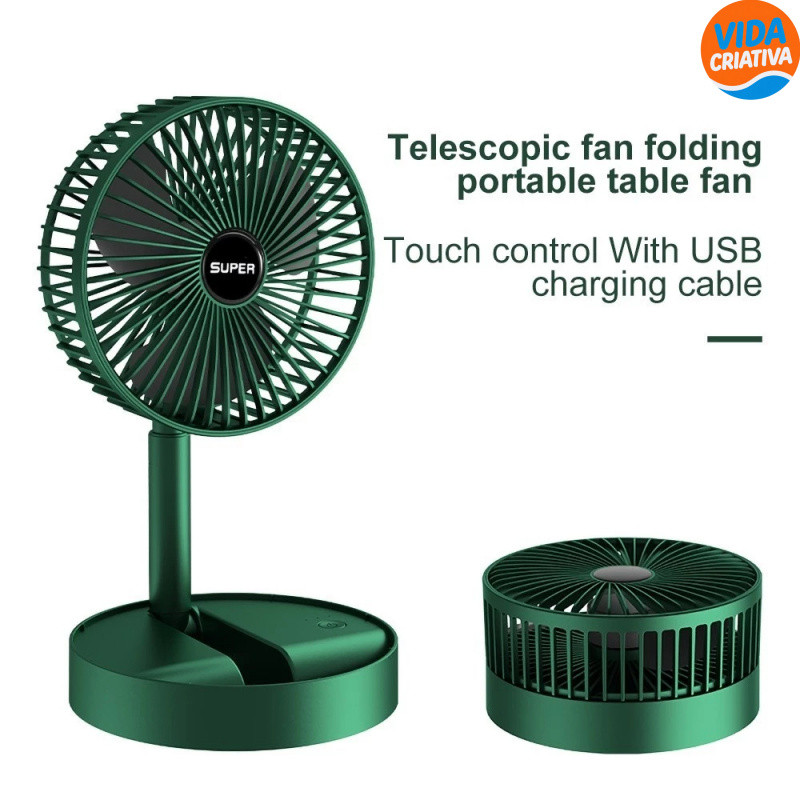 Ventilador Portátil Dobrável 180 Ajustável Doméstico Retrátil Mudo Kipas USB Recarregável Telescópico De Baixo Ruído Min em Oferta na Shopee