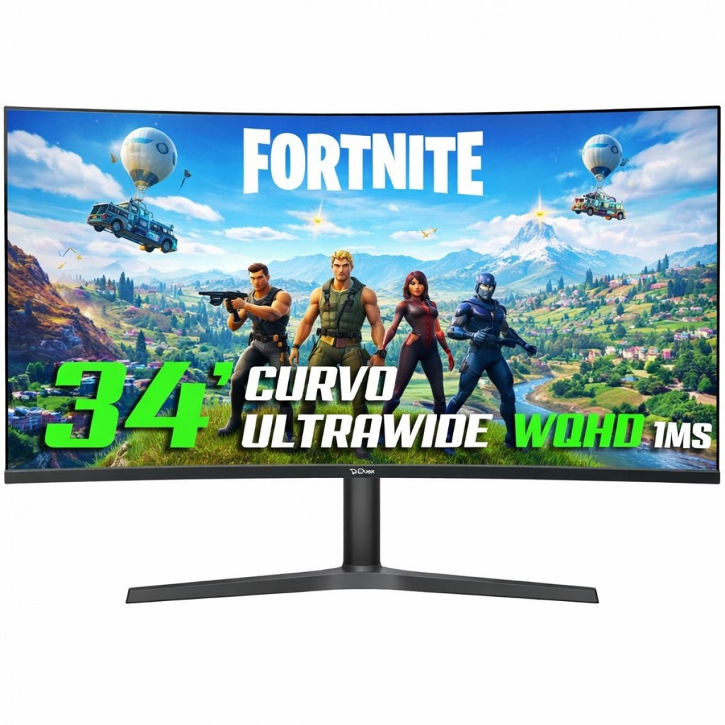 Monitor Gamer Hyper Wide Duex 34 Wquadhd Dxpro340p HDR 180HZ Curvo Preto