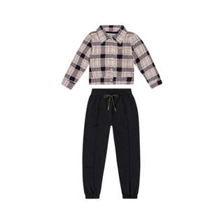 Conjunto Infantil Menina Jaqueta Xadrez Colorittá Preto em Oferta na Shopee