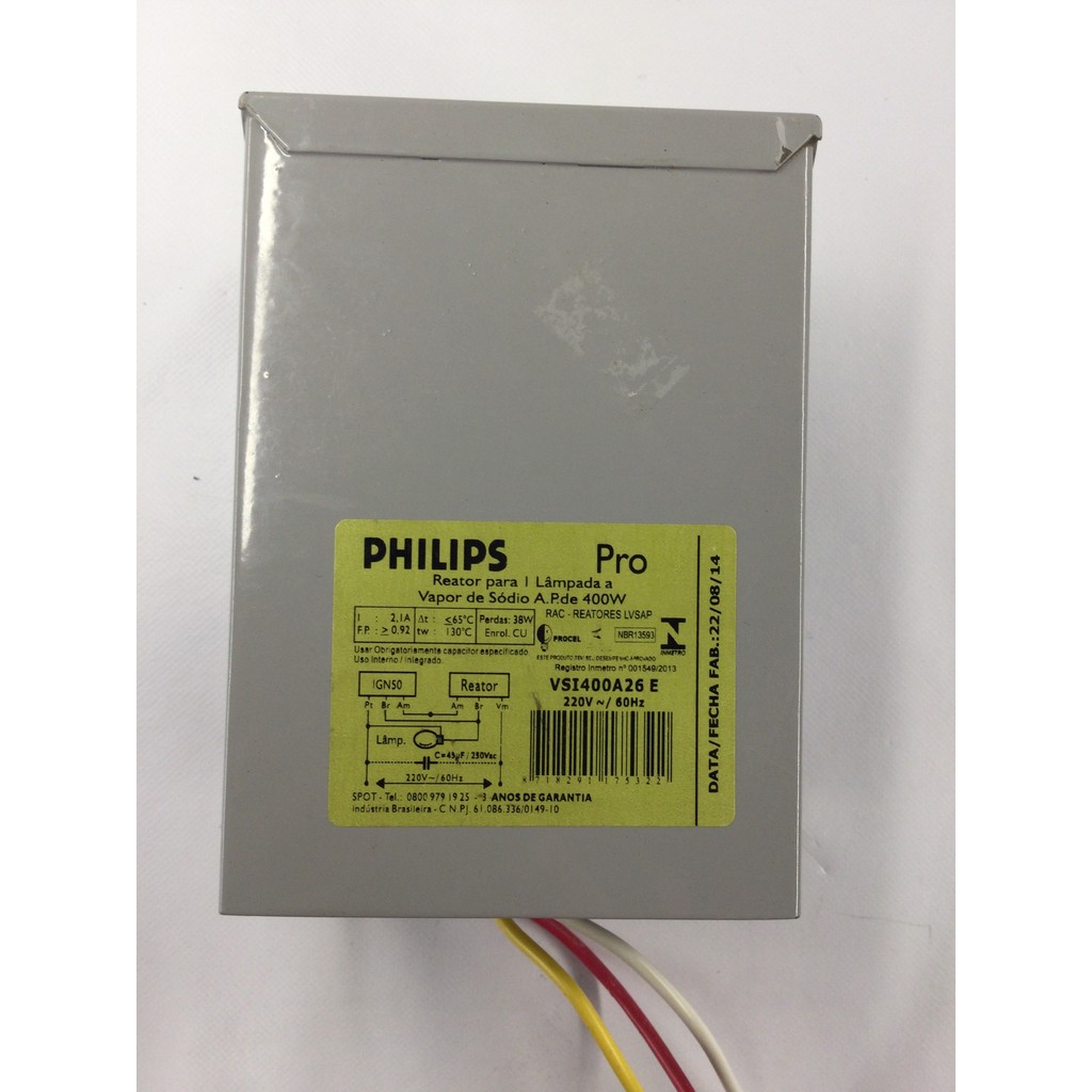 REATOR DESCARGA PHILIPS VSI400A26 E 4X40 W 220-240 V - ORIGINAL ALTA PERFORMANCE PARA ILUMINAÇÃO PROFISSIONAL