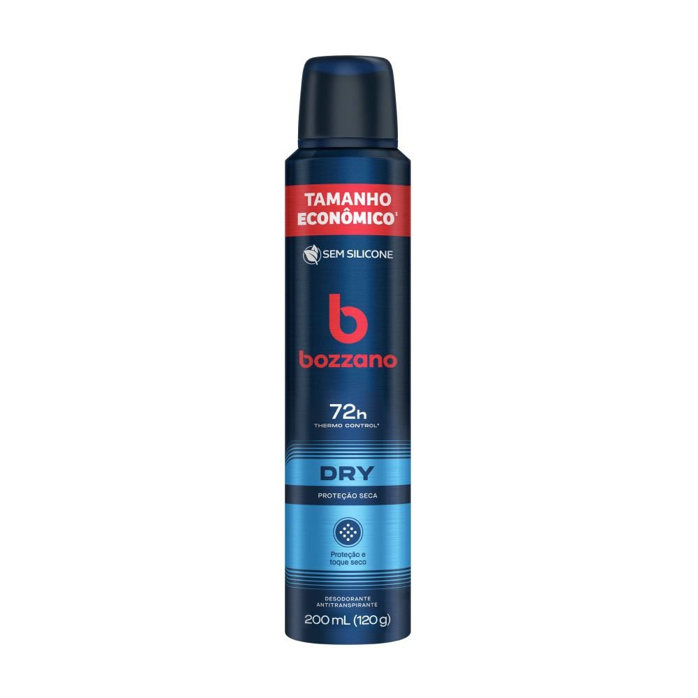 Desodorante Bozzano Men Dry Aerossol 72h Antitranspirante 200ml em Oferta na Shopee