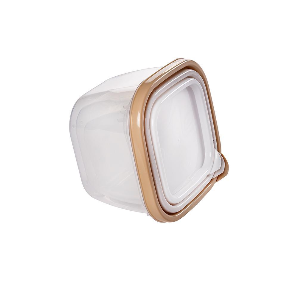 Kit 3 Potes Encaixáveis Quadrados Plástico Conect Plasútil