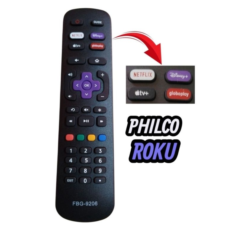 Controle Remoto compatível Tv Phil...co Roku Smart FBG-9206 em Oferta na Shopee