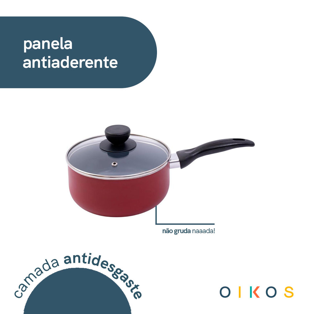 PANELA 18CM COM ANTIADERENTE CERÂMICO BASE - OIKOS · foto 2