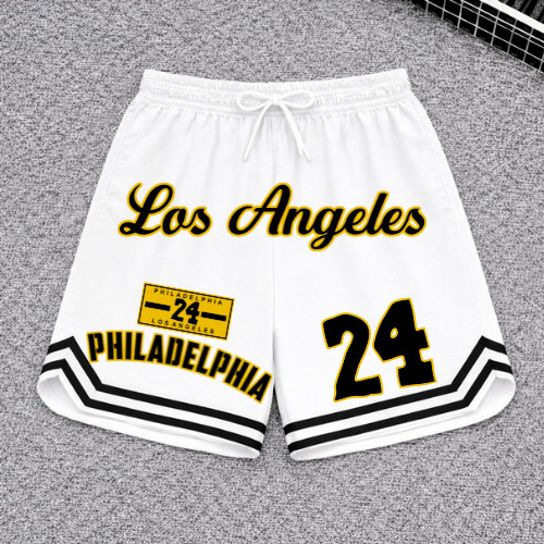 Bermuda Basquete Los Angeles 24 Dry Fit Masculina Shorts Academia Treino Corrida Fitness Bolso P ao GG COD805