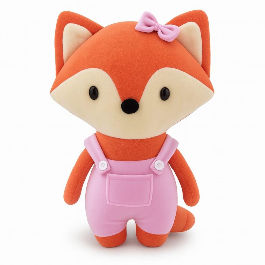 Pelúcia Raposa 26cm Macia Para Presente E Decoração Criança Infantil