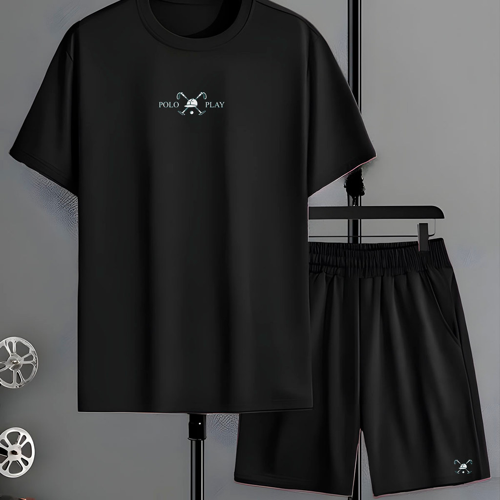 Conjunto Masculino Polo Premium Play Camiseta Malha Peruana + Short de Linho Casual Verão