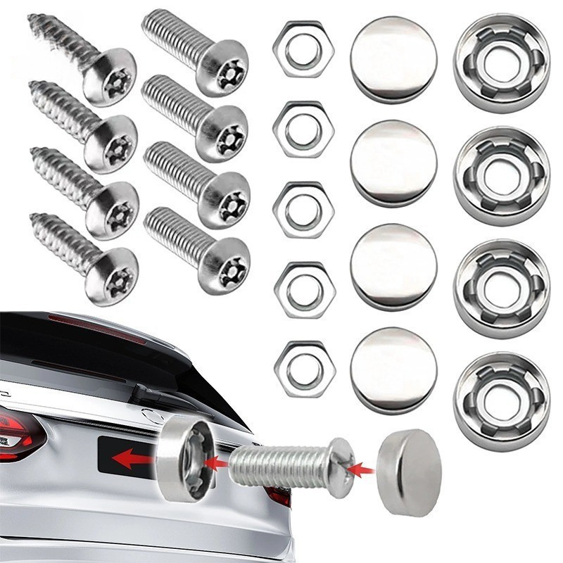 Placa De Parafuso De Fixação Antifurto Para Carro Elétrico , Fivela De Aço Inoxidável , Acessórios Universais 49RO