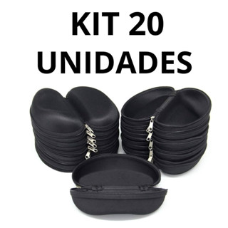 Kit 20 Porta Óculos Estojo Case Capinha Para Óculos De Sol De Grau Com Zíper + 20 Flanelas em Oferta na Shopee