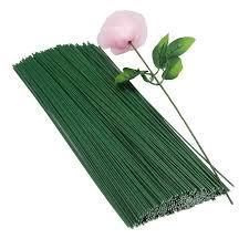 100Pcs 20cm Artificial Verde Flor De Haste  Floral Material Arame Artesanal Acessórios Para Festa BWV 18
