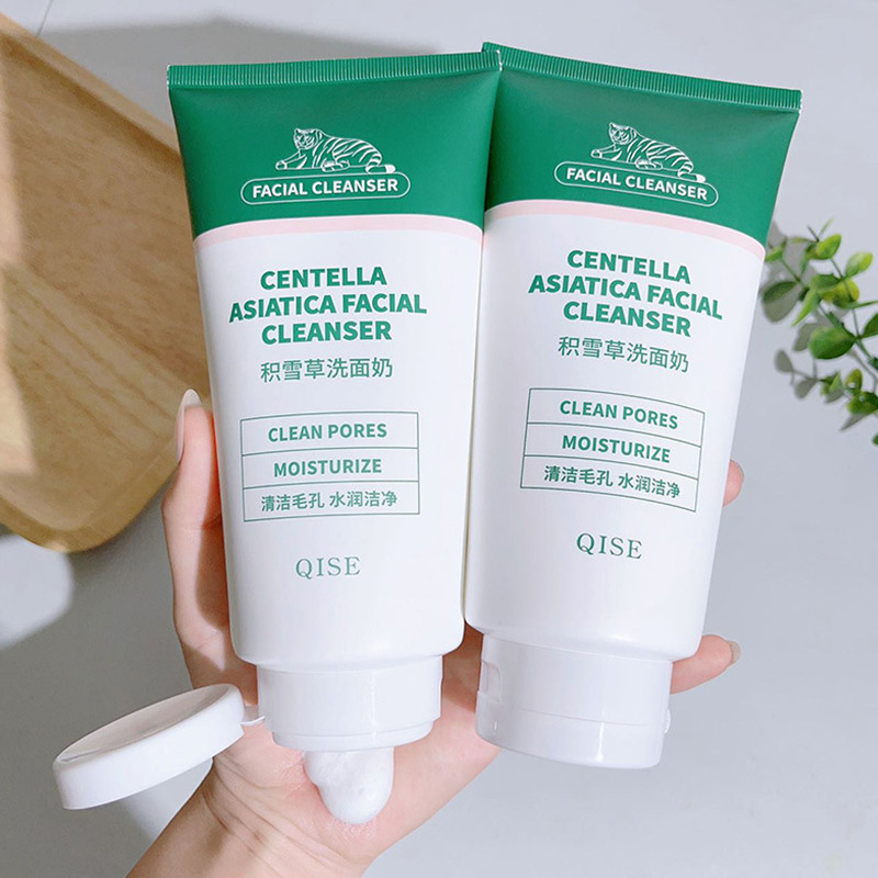 Qise Centella Asiatica Limpador Facial Mulheres Limpeza Profunda Poros Suave Refrescante Hidratante Controle de Óleo Lim