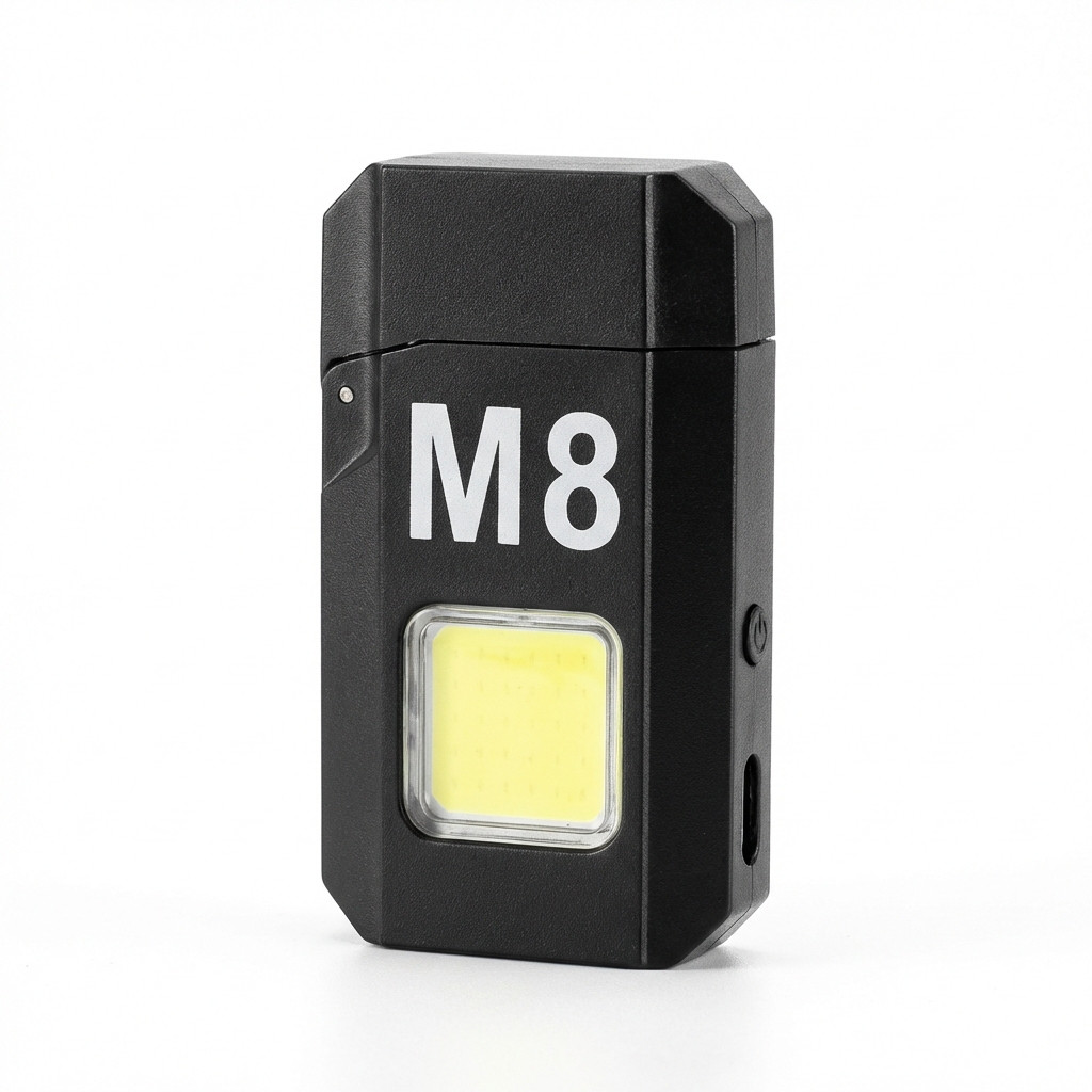 Isqueiro Elétrico Portátil com Lanterna LED Recarregável para Uso Externo Estrutura Compacta Wassay Formato Portátil