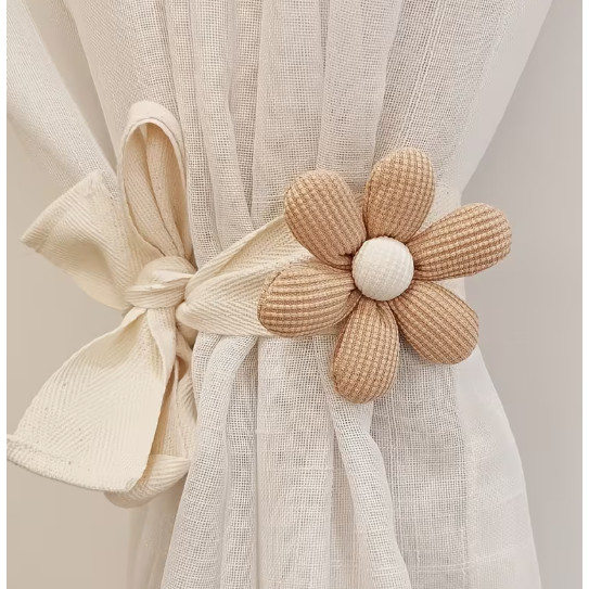 2 Peças de Amarradores de Cortina Trançados Boho com Detalhe em Pérola - Suportes para Cortinas em Oferta na Shopee