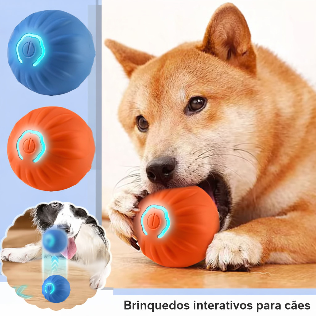 Bola Interativa para Cachorro Brinquedo Automático Inteligente Bola que se Move Sozinha