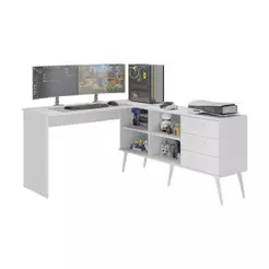 Mesa Gamer em L para Computador com 3 Gavetas Nexus Multimóveis MP6048