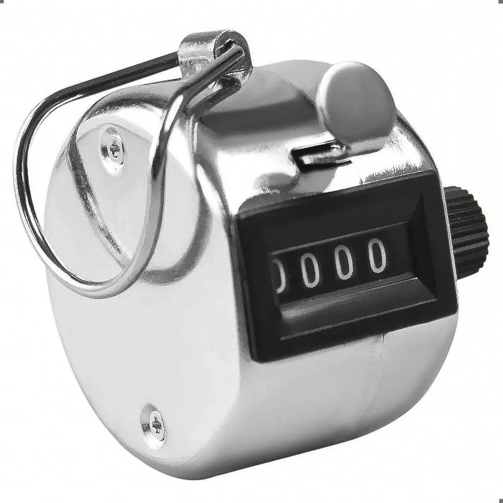 Contador Manual Estatístico de Volumes 4 Algarismos Eda Profissional para portarias, palestras, eventos