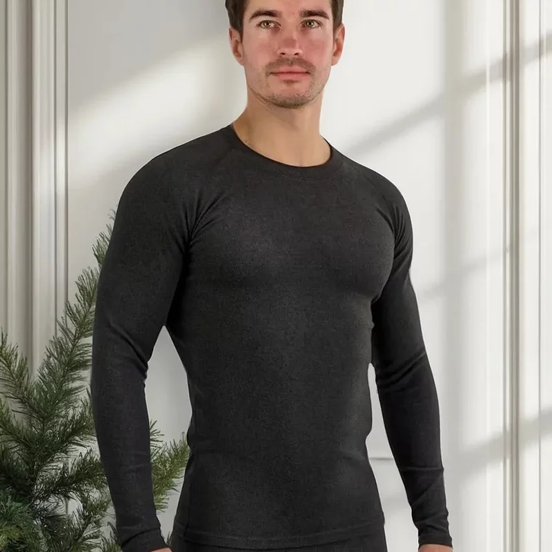 Camiseta Blusa Térmica Flanelada Peluciada Segunda Pele Grossa Para Frio Inverno Treino Academia Futebol Corrida