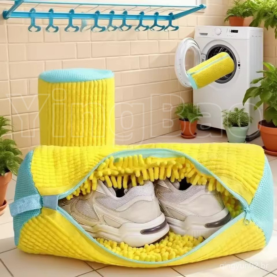 Saco Para Máquina De Lavar Sapatos , De Lavanderia Lavadora E Secador Reutilizável Limpeza De Tênis , Com Zíper De Trava