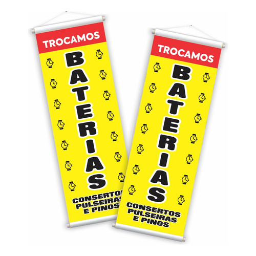 2 Faixas Trocamos Bateria Pulseira Pino 1x0,30cm