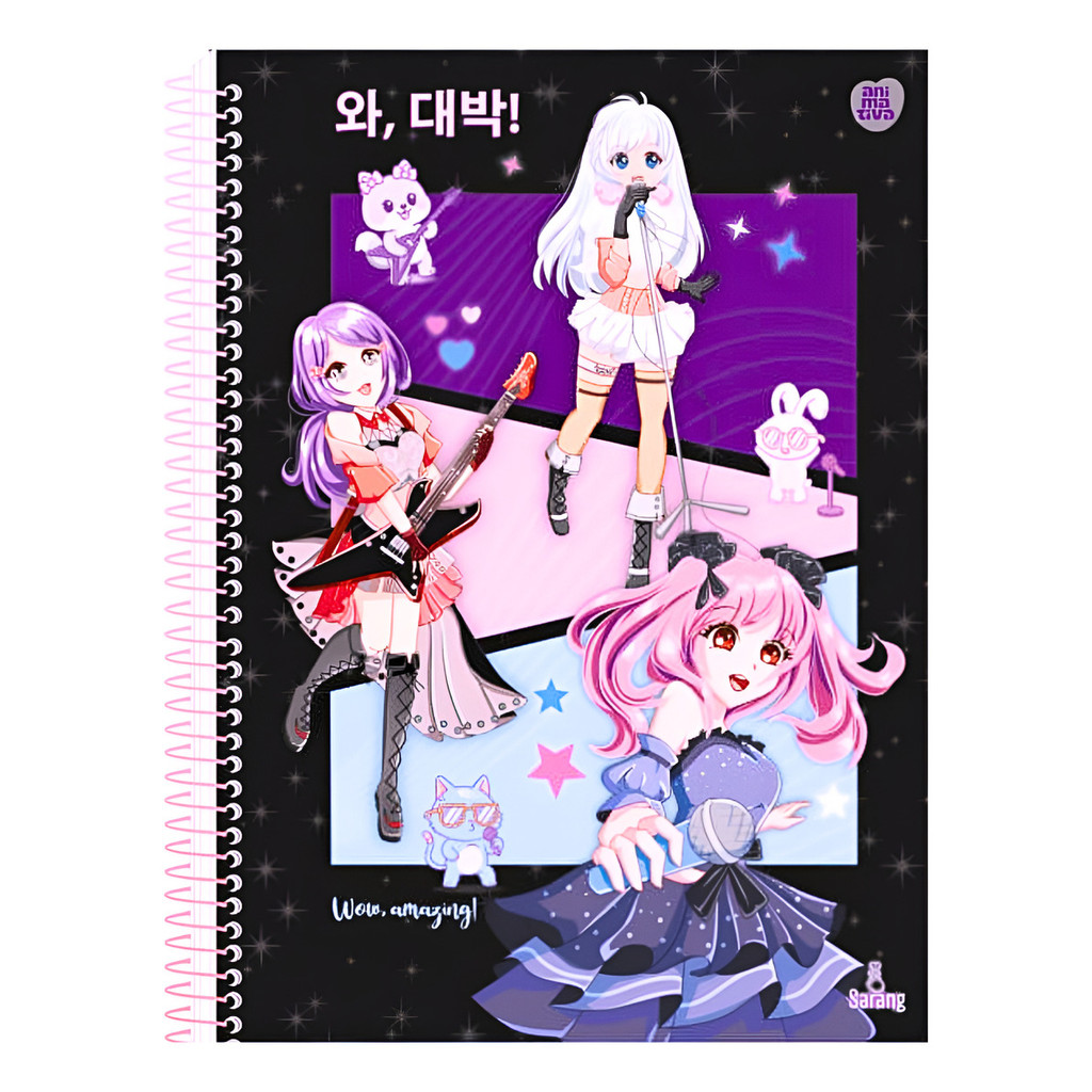 Caderno Universitário Anime Sarang 1 Materia 80fls Capa Dura Modelo 2