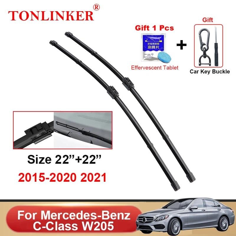 TONLINKER Lâminas De Limpador De Carro Para Mercedes Benz Classe C W205 2015-2018 2019 2020 2021 Acessórios Do Pára-Bris
