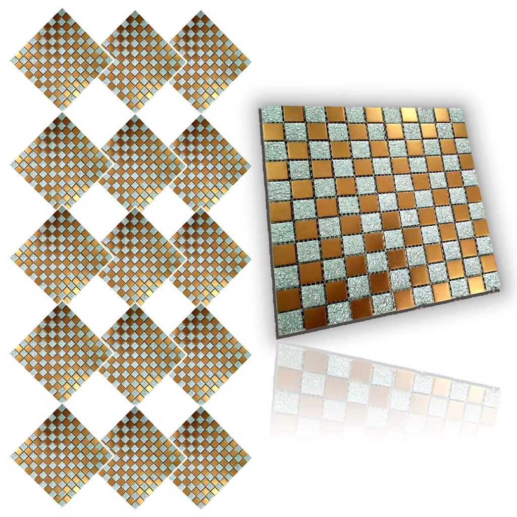 Pastilha De Vidro Adesiva Kit 15 Uni Parede Cozinha Lavabo Banheiro Sala Decorativa Moderna Requintado Aplicacao Facil