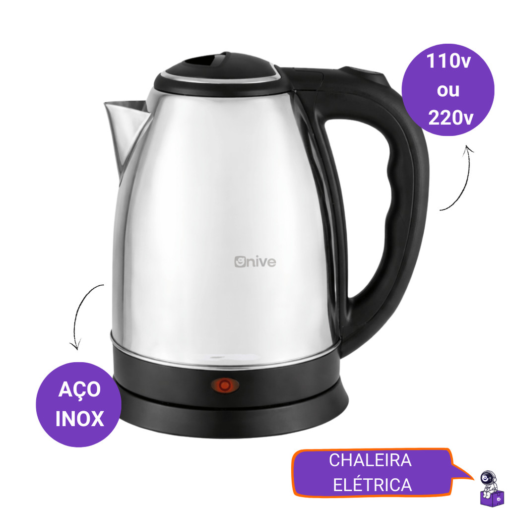 Chaleira Elétrica Inox 2 Litros Desligamento Automático Aquecimento Rápido em Oferta na Shopee