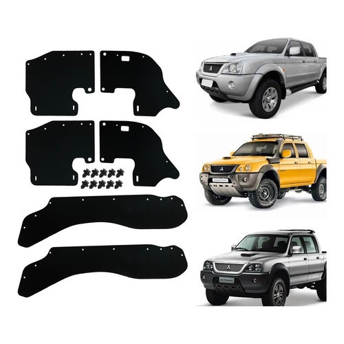 Guarda Pó Kit 4 Rodas L200 Sport Outdoor Borracha Lonada