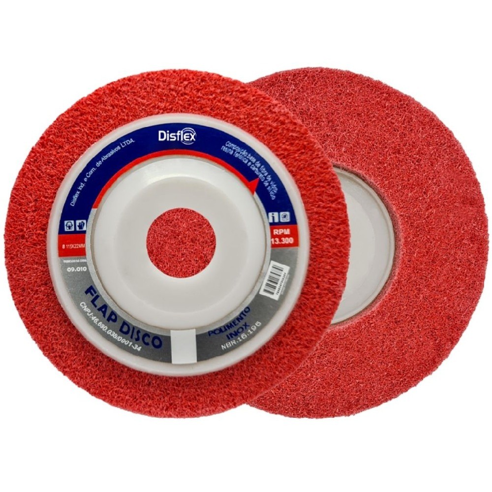 Disco flap para polimento inox 115 x 22 mm - 09.010 Disflex