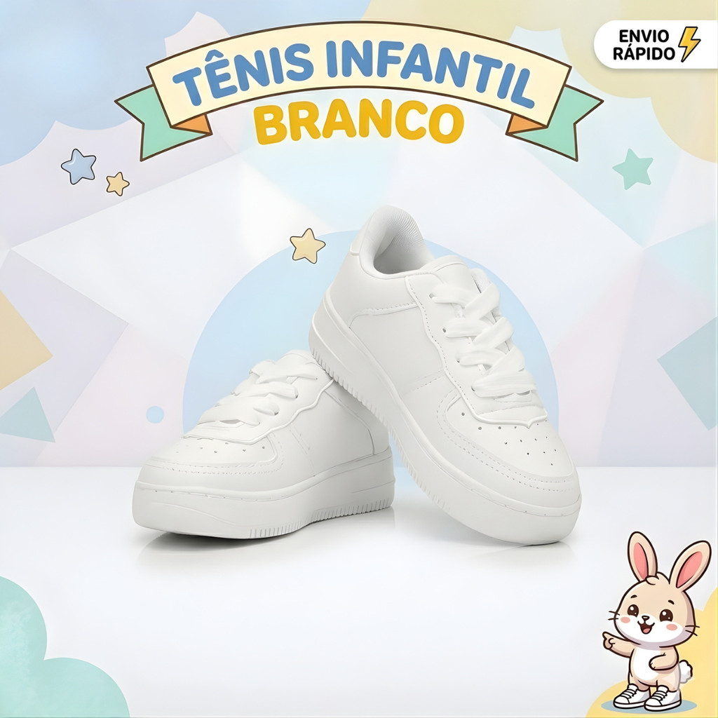 Tênis Infantil Casual Unissex Premium Confortável Versátil Ideal Para Passeio Escola ENVIO IMEDIATO