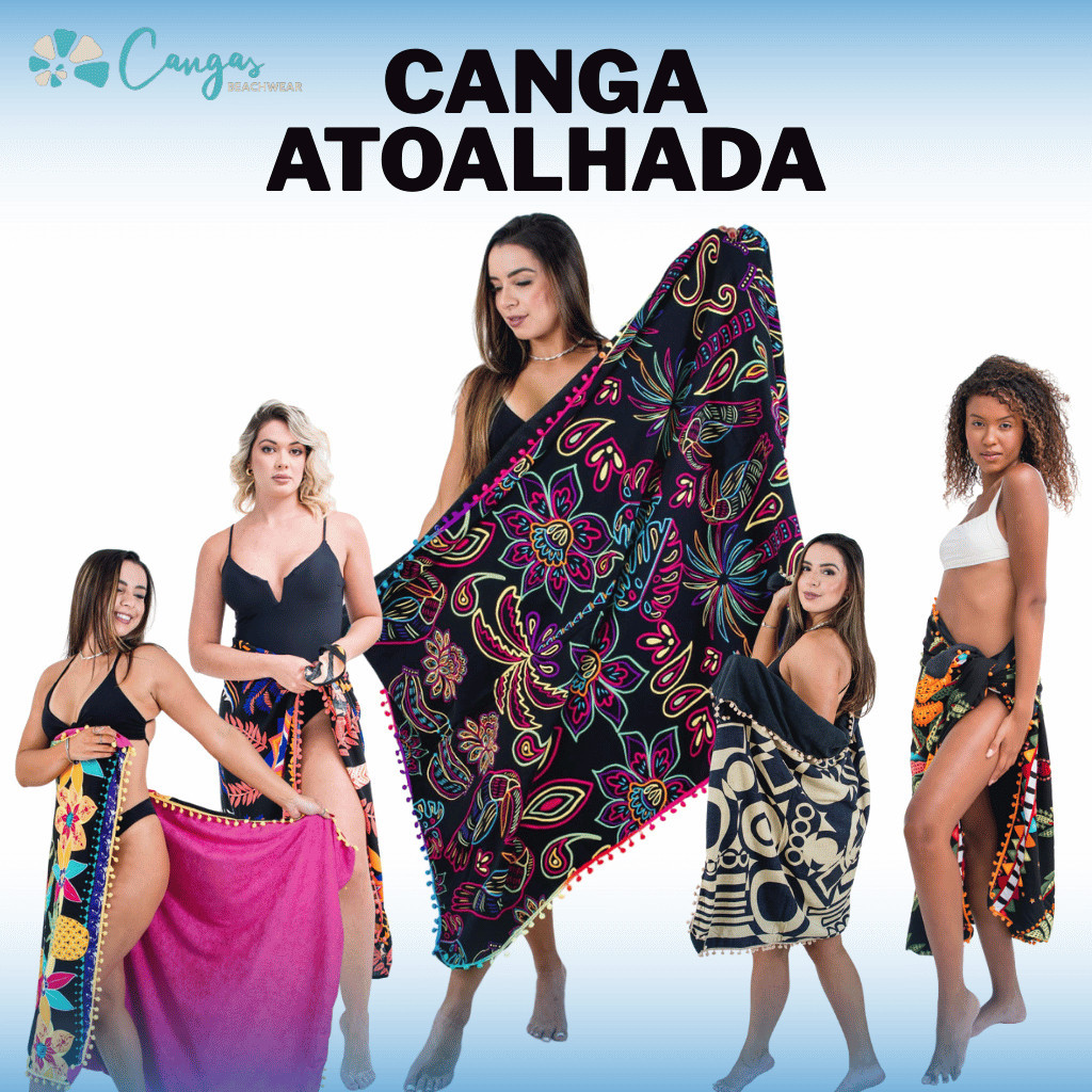 Canga Atoalhada Premium - Toalha de Praia Feminina Verão 2025
