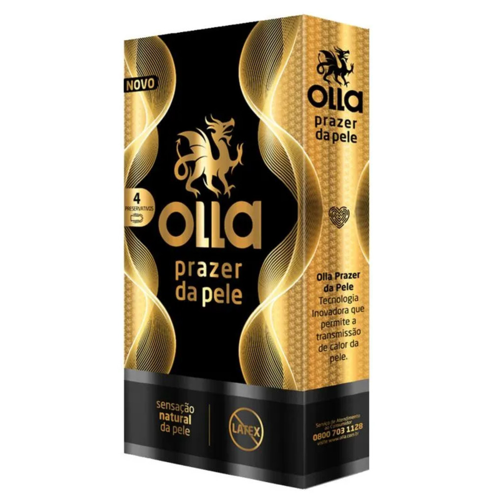 Preservativo Olla Prazer da Pele Sem Látex 4 un Embalagem Discreta