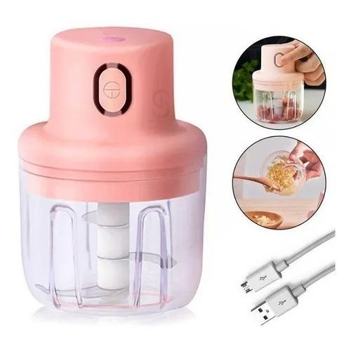 Mini Processador Alimentos Portatil Recarregavel 250ml Cortador Multiprocessador Lâminas Tripla