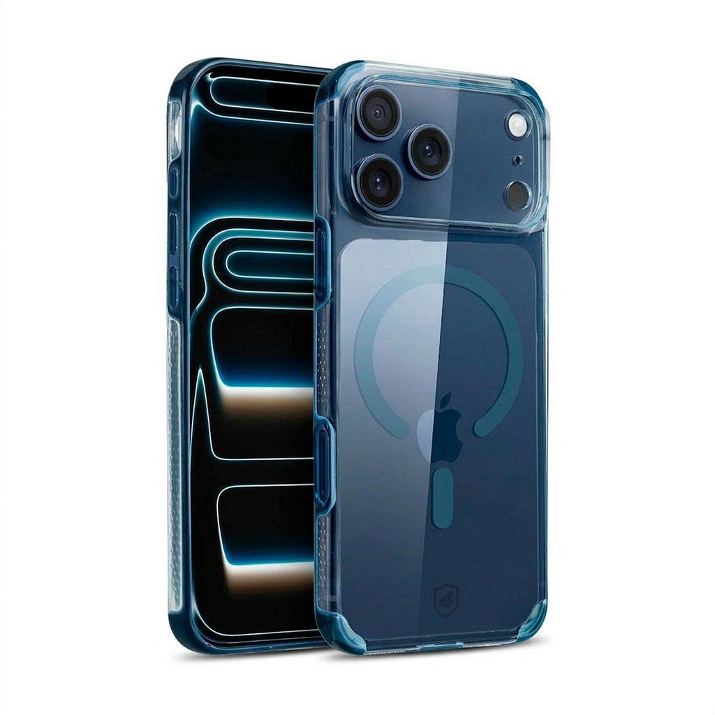 Capa case capinha para iPhone 17 Pro Max - Crystal Edge Magsafe - Azul - NÃO AMARELA - Gshield