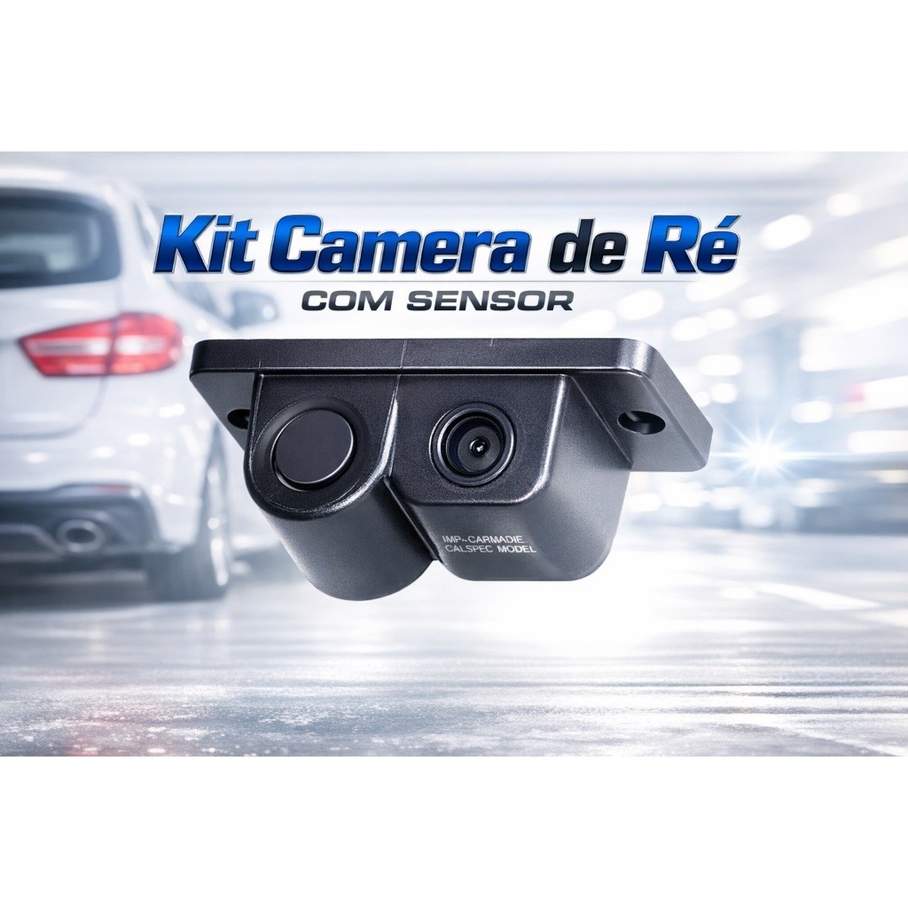 Câmera de Ré com Sensor de Estacionamento 2 em 1 TigerAuto TG1305.004 Universal 12V Visão Noturna À Prova d’Água 170°