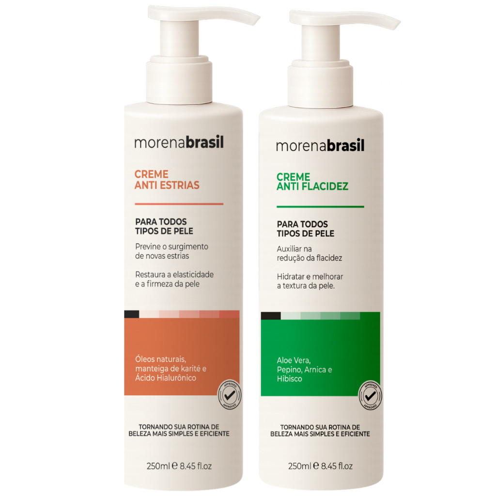 Creme Anti Estrias + Creme Anti Flacidez Morena Brasil