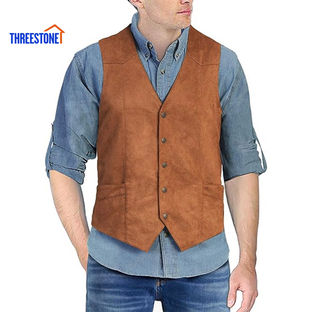 Lightweight Suit Vest Formal Men's Slim Fit V-neck Waistcoat with Pockets Single Breasted Business Sleeveless Solid Colo