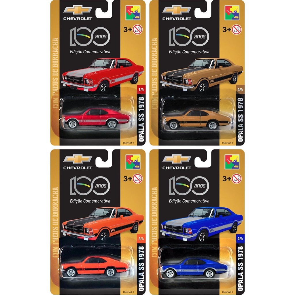 Miniatura Carro 1/64 Chevrolet Opala 100 Anos Cks 1:64 Pneus De Borracha
