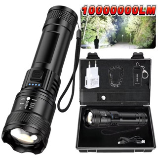 Lanterna super brilhante usb recarregável led tocha tática de longo alcance ao ar livre à prova dwaterproof emergência em Oferta na Shopee