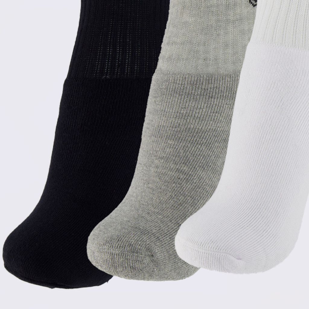 Kit Meia Lupo AM Sport Cano Médio 3 Pares Branca Preta e Cinza