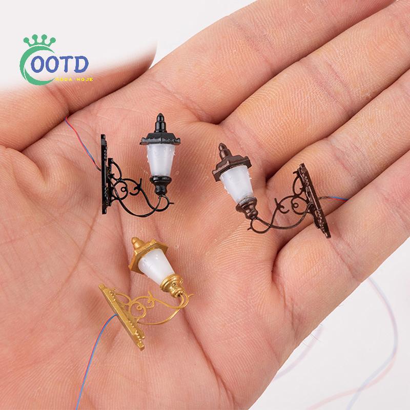 Moda Hoje 1 : 87 Miniatura LED Poste De Luz Parede Modelo DIY Micro Paisagem Layout Arquitetônico Rua Vintage Para Ferro
